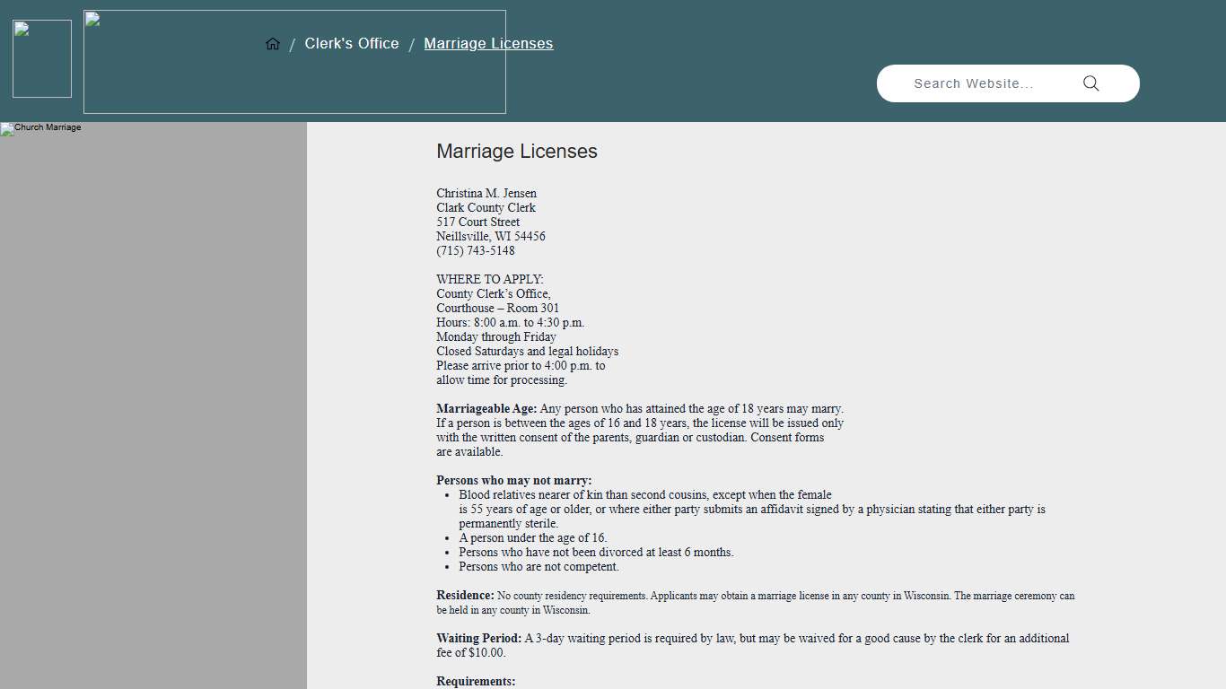 Marriage Licenses | Clark County WI